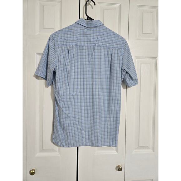 Van Heusen small men's blue plaid button up short sleeve shirt - Picture 3 of 9